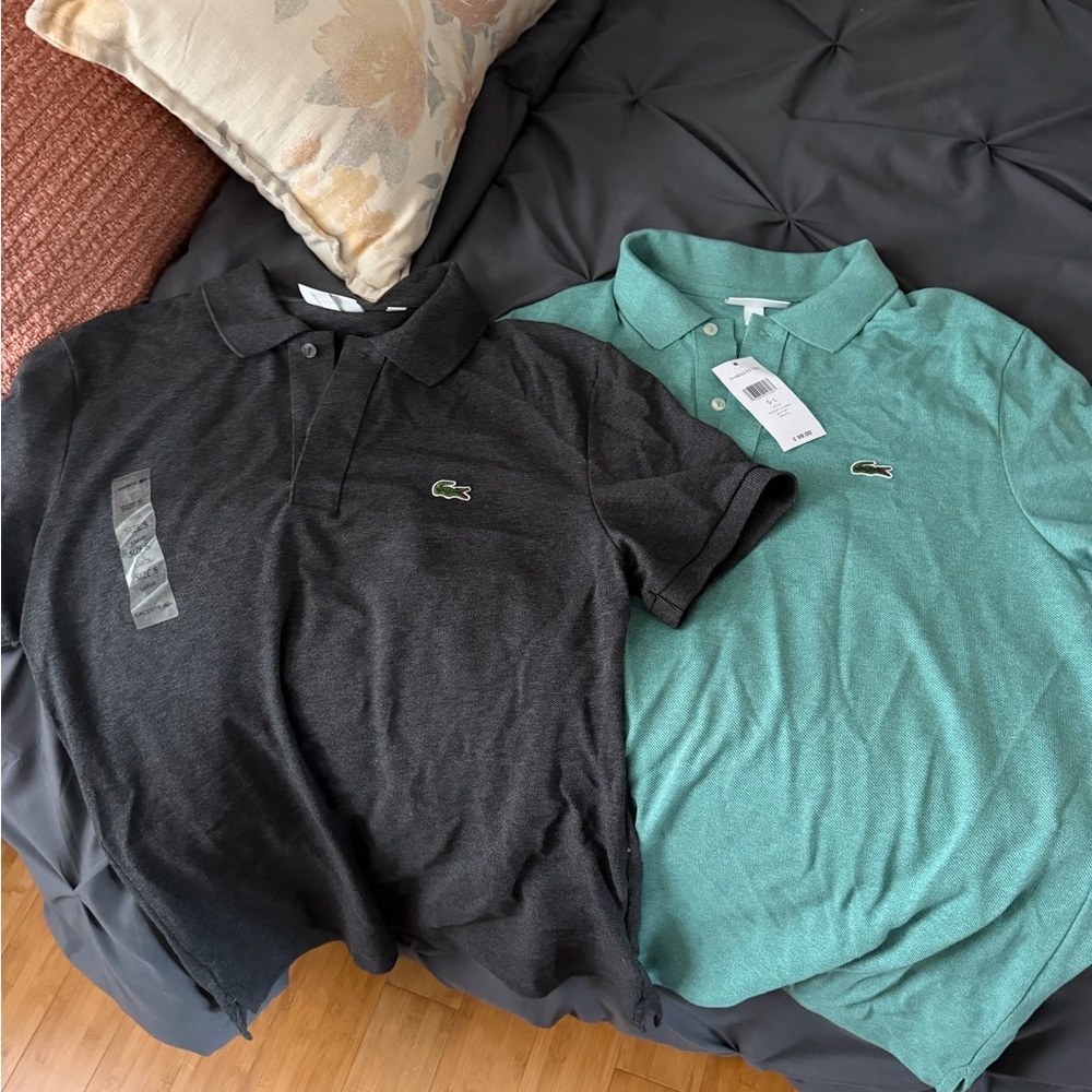 2 mens Lacoste slim fit polo shirts
